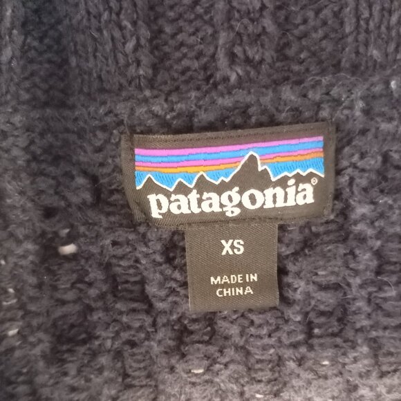 Patagonia Womens Cardigan Sweater Open Front Navy Blue Long Sleeve Cable Knit XS - Picture 10 of 12